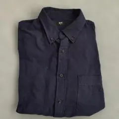 ユニクロネイビー ボタンダウンシャツ 左胸ポケット付