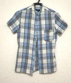 A.P.C. チェック柄 半袖シャツ ブルー 34 - メルカリ