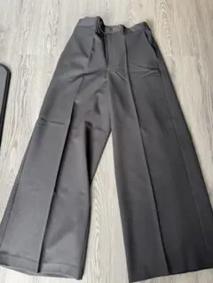 CLEL Back Brushed TR Flare Slacks ブラックXS