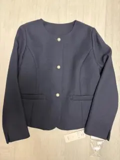 ★即購入大歓迎★ベルメゾン　ノーカラージャケット　ネイビー　１９号大きいサイズ