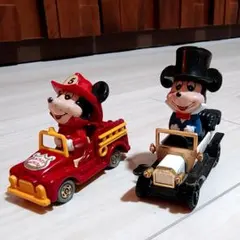 【まとめ売り】ミッキーマウス トミー 消防車とクラシックカー 2体セット