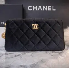 シャネル メイクアップバッグ ポーチ ベルベット 財布