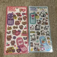 【新品未開封】平成はっぴーフォン　シール　2点セット　日焼けキティ　ポチャッコ