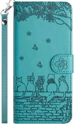 Galaxy S23 FE 5G手帳型ケース　ストラップ　レザー　猫　カード収納