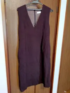 BALLSEY ウールナイロンカルゼ Vネックワンピース