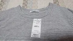 新品 CROCODILE CODE ボーダー柄 半袖Tシャツ グレー Mのサムネイル