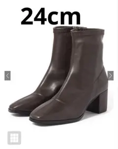 スクエアトゥレザーショートブーツ[gd1378]