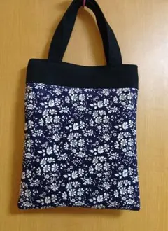 ハンドメイド＊トートバッグmini リバティ　カペル　ネイビー系 コーデュロイ