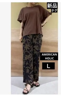 タグ付新品❤️AMERICAN HOLIC 袖フリルハシゴレースゆるカットソー　Lのサムネイル