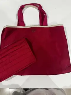 MONCLER ピンク ビジネスバッグとジップポーチ