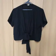 フロントタイ 半袖 ボレロ ブラックのサムネイル