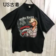 US古着Tシャツ黒 音楽 ミュージックT人物 両面プリント バックプリント