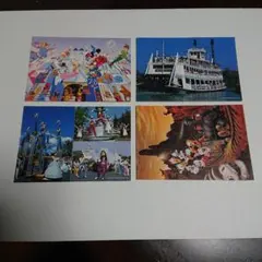 東京ディズニーランド レトロ ポストカード4枚セット