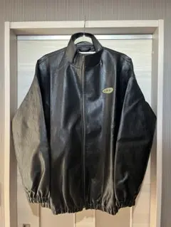 ddp OVAL LOGO FAKE LEATHER TRACK JACKET