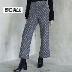 儀右ヱ門 ギエモン 久留米絣 ガウチョパンツ ワイドパンツ 花柄 黒