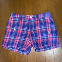 お洒落 大人気 パーリーゲイツ チェック柄 ショートパンツ