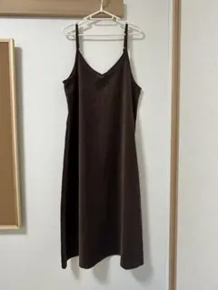 ブラウン キャミワンピース コーデュロイ