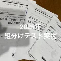 【最新】2025年度 第1回〜第3回 四谷大塚 6年 公開組分けテスト（実物）