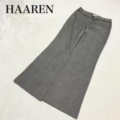 【ハーレン】ヘリンボーン柄パンツ(67-93)ウール混 ツイード 大人カジュアル