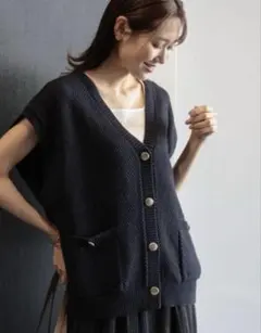 くろまるふくさまグローバルワーク ベスト スッキレイ金ボタンベストネイビー