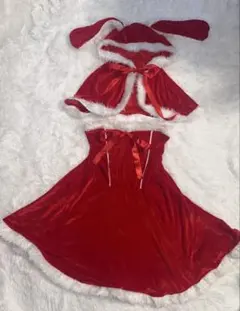 サンタコスプレ衣装 赤 うさ耳