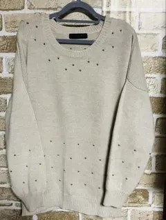 JEANASIS ゴールドスタッズ付きニット