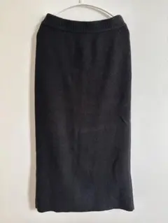 ローリーズファーム ニット タイトスカート スリット ロング スカート ブラック