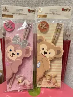 香港ディズニー 箸・箸置きセット ダッフィー・シェリーメイ 2点セット 新品