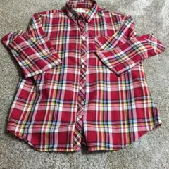 タグ無し未使用品　アースミュージック　チェック綿シャツМ