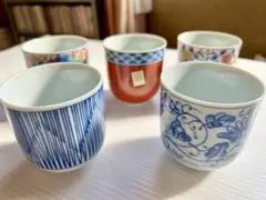 有田焼 龍峰窯 湯飲み 5客 絵違い