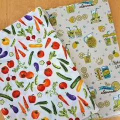 野菜柄　レモネード柄　ベジタブル