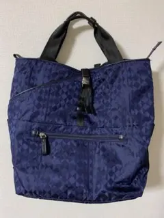 ネイビー ダイヤモンドパターン リュック