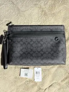 COACH CARRY ALL POUCH SIG チャコール/ブラック