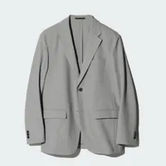 UNIQLO 感動ジャケット チドリ グレー L 洗える ストレッチ 美品 軽量