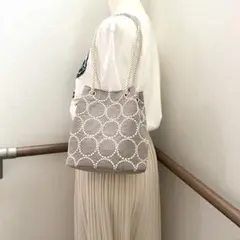 ⚮̈ミナペルホネン　tambourine brown ツイストコードバッグ