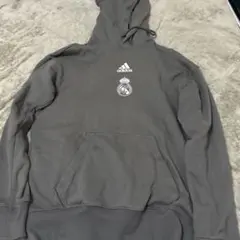 adidas レアルマドリード　パーカー グレー XL