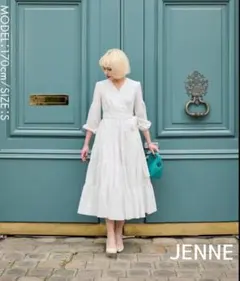 洗える】JENNE ジェンヌ クラシカルエアリーフレアスカート 白 S