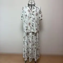 フィフス　セットアップスカート　春夏　フリー　オフホワイト×花柄　ウエストゴム