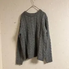 GRL ケーブル編みニット グレー F レディース セーター 秋冬 フリー