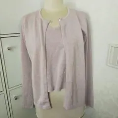 もうすぐ削除 薄いピンク ラメ入り カーディガン・アンサンブル