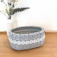 北欧風◎ナチュラルインテリアに◎ エコクラフト収納かご ハンドメイドバスケット