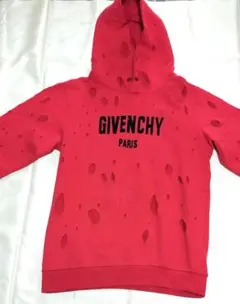 GIVENCHY パーカー デストロイ ロゴ プルオーバー パーカー赤 #Mのサムネイル