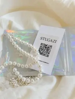 STUGAZI パールネックレス バタフライチャーム付き