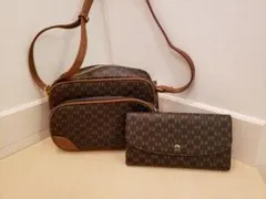 新品*上品、セレブ*マカダム柄*ショルダー&長財布2点セット*BR