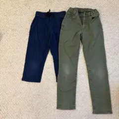 ネイビー・カーキ 140サイズ パンツセット