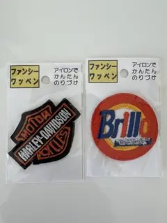 新品アイロン　接着　刺繍ワッペン　2種 ファンシーワッペン