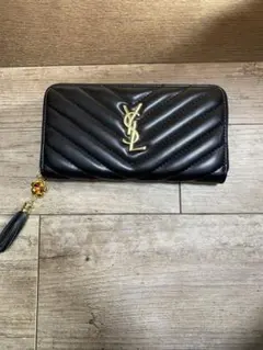 YSL キルティング ブラック長財布