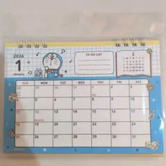 新品☆ドラえもん☆卓上カレンダー☆2026年☆令和8年☆ブルー✕イエローのサムネイル