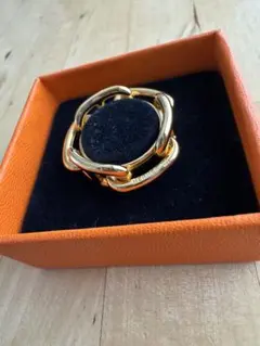 HERMES エルメス シェーヌダンクル スカーフリング ゴールド リング
