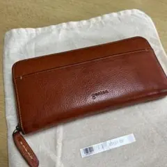ゲンテン　長財布　長財布　L字ファスナー　レザー　オレンジ